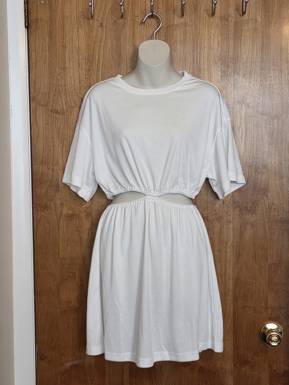 White Mini Dress with Cutout Detail